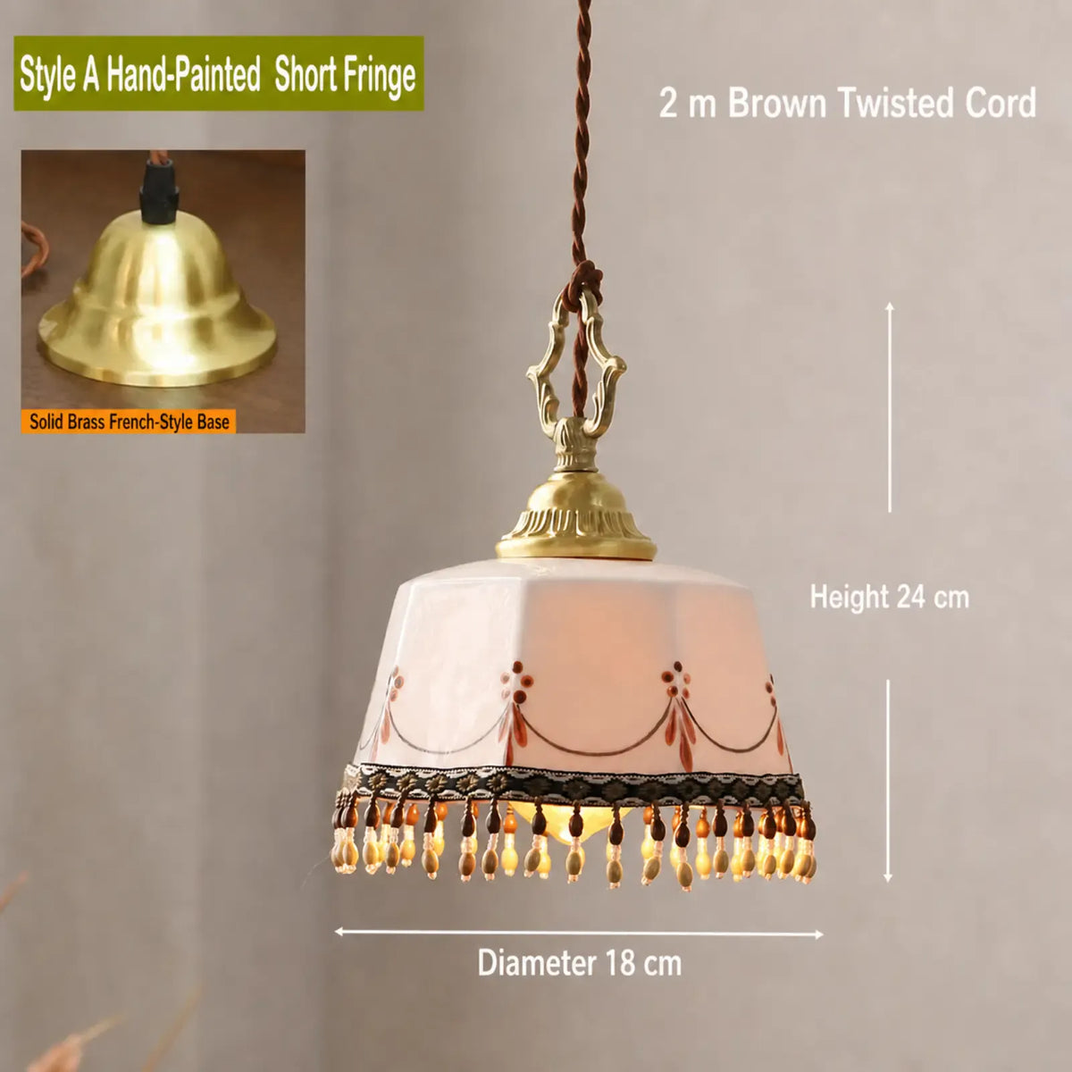 Hand-Painted Ceramic Fringe Pendant Light Series