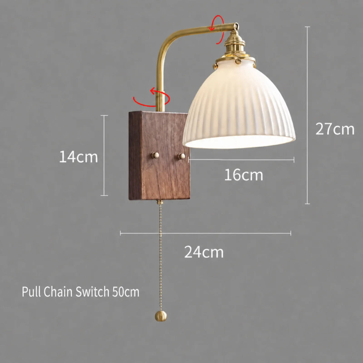 Ceramic Walnut Wood Wall Light Series