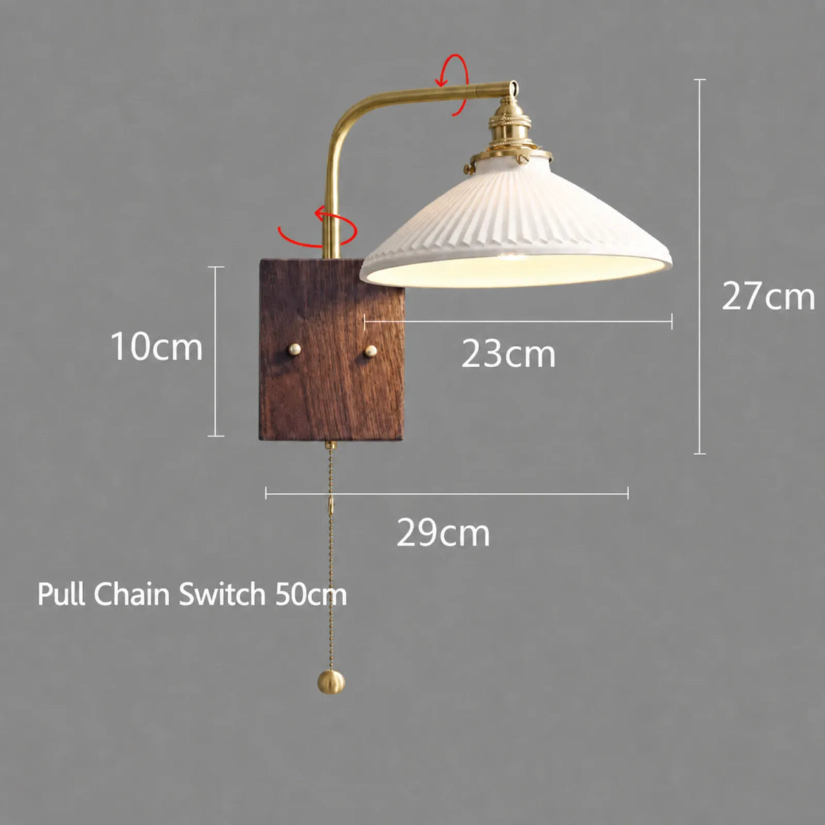 Ceramic Walnut Wood Wall Light Series