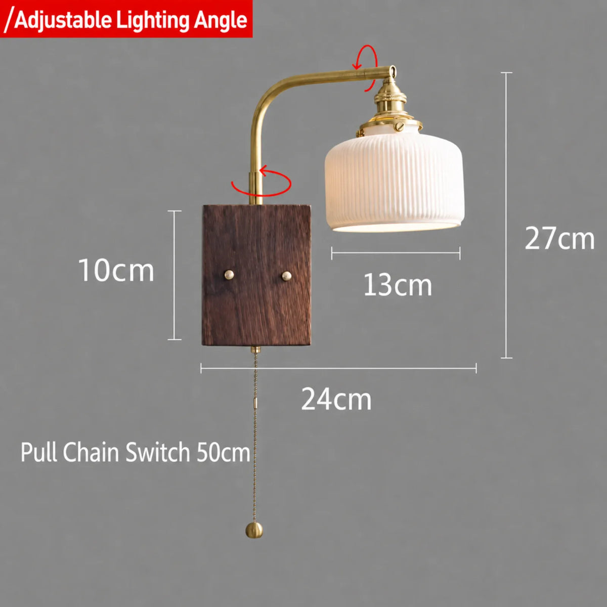 Ceramic Walnut Wood Wall Light Series