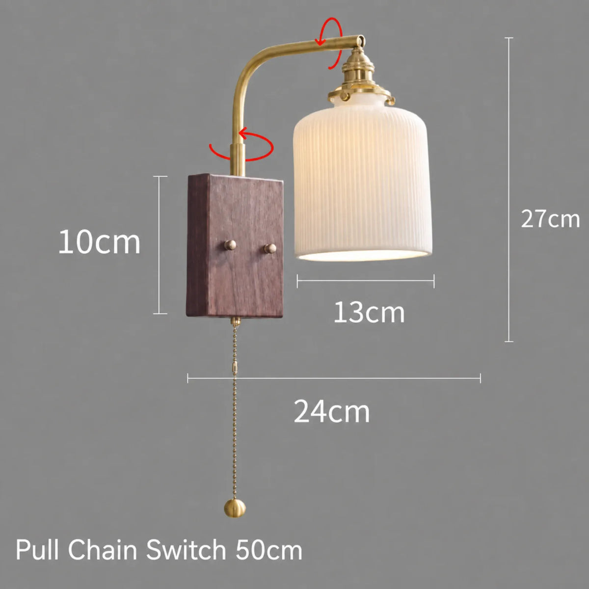 Ceramic Walnut Wood Wall Light Series