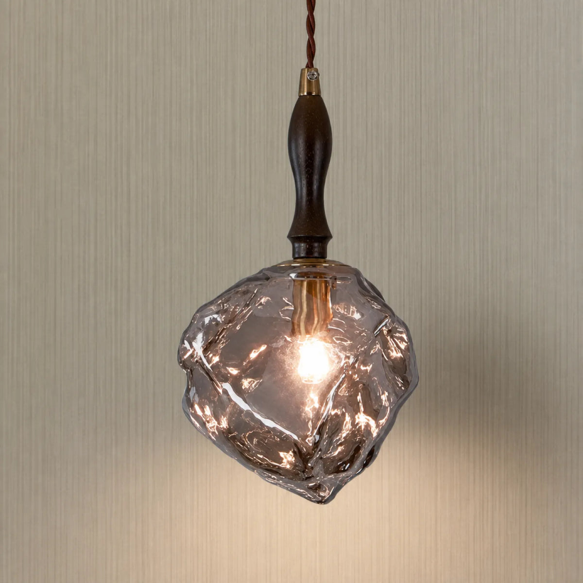 Smoke Gray and Amber G9 Glass Pendant Light
