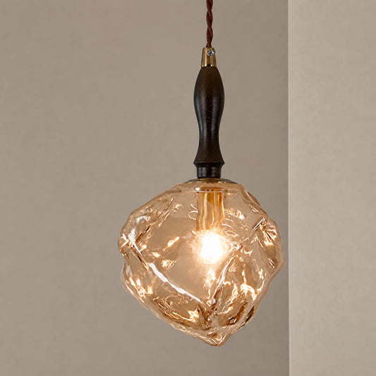 Smoke Gray and Amber G9 Glass Pendant Light