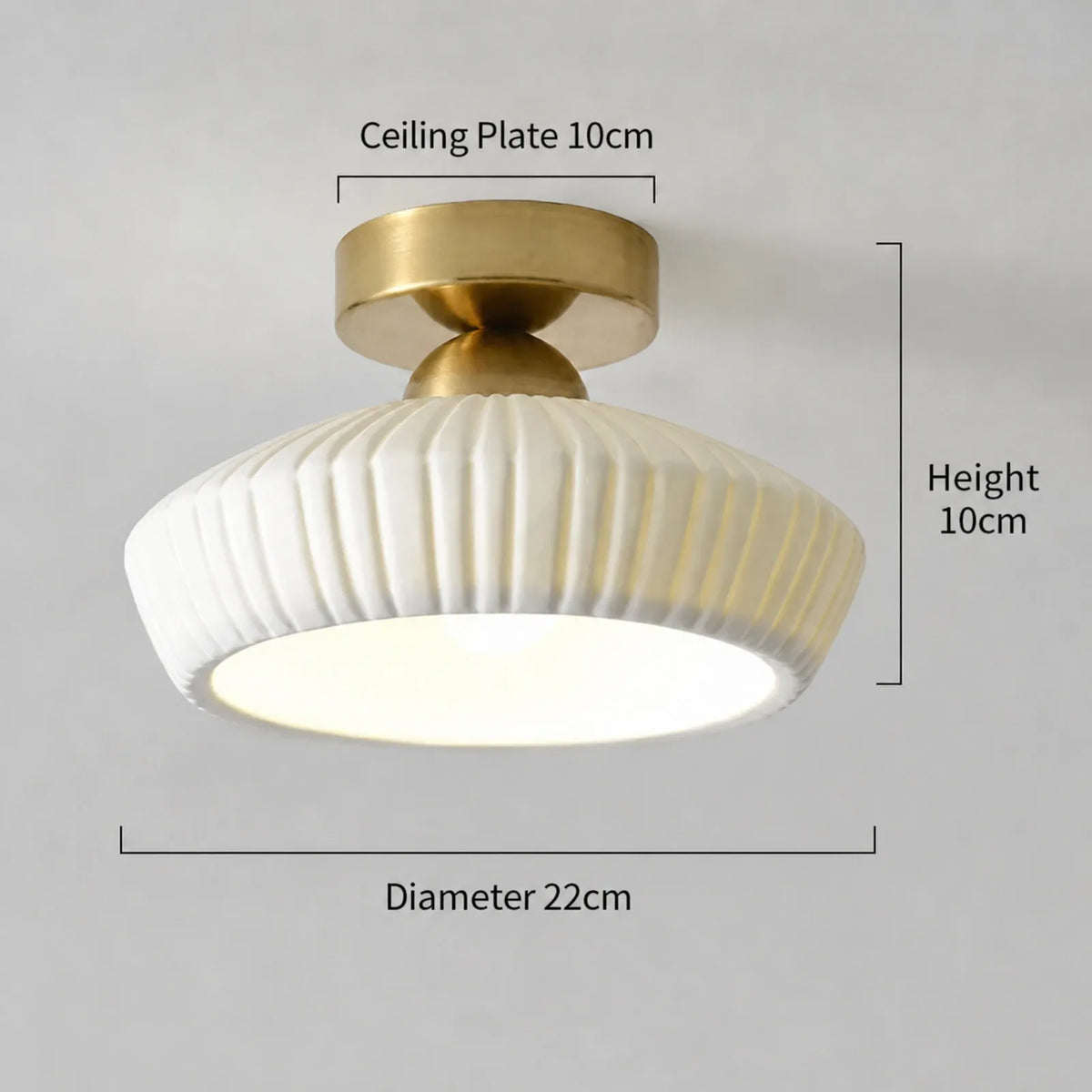 White Ceramic Brass Ceiling Light Series