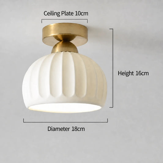 White Ceramic Brass Ceiling Light Series