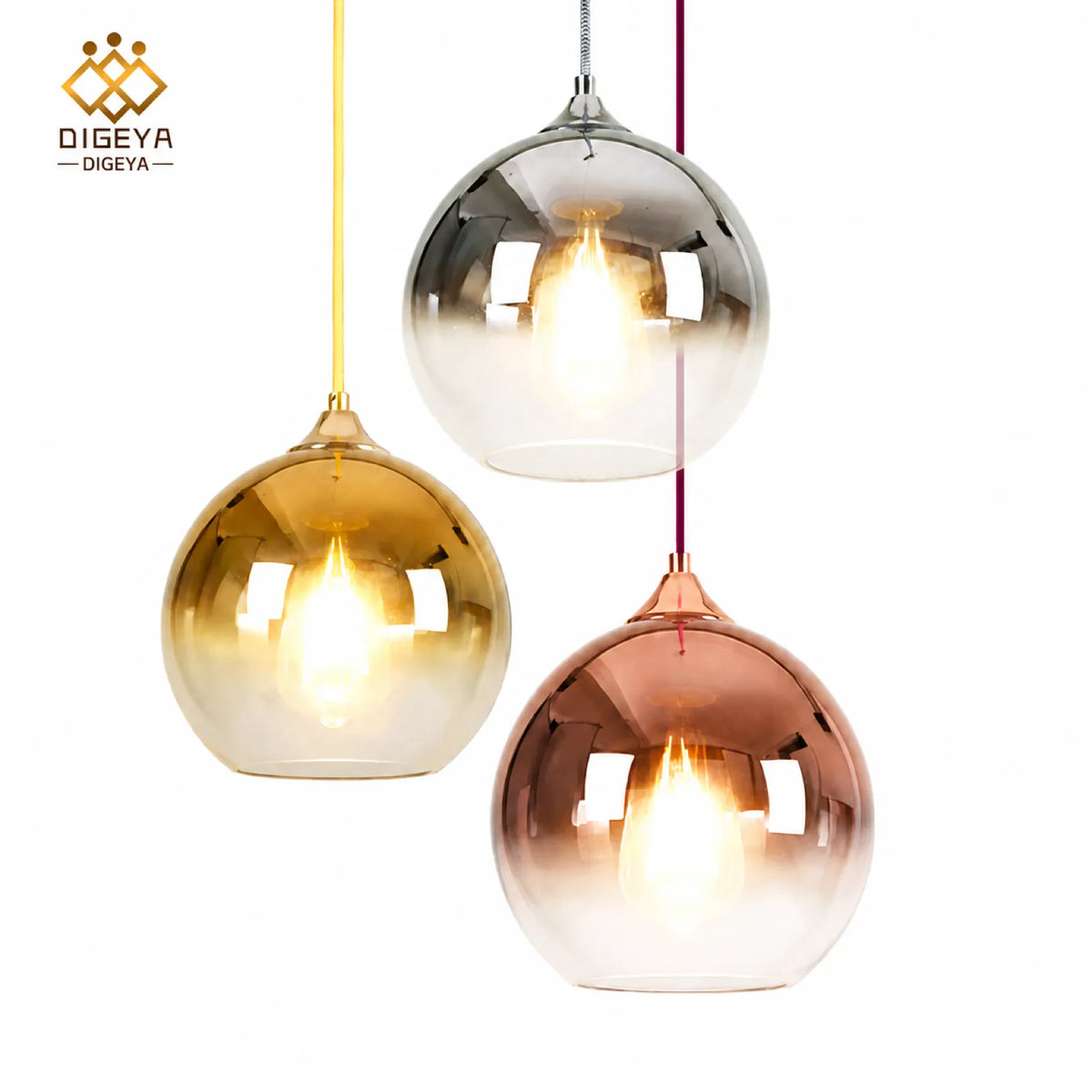 Electroplated Mirror Glass Globe Pendant Light