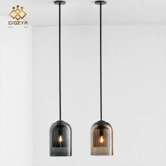 Double-Cylinder Glass Pendant Light