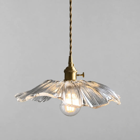 Clear Flower Glass Pendant Light