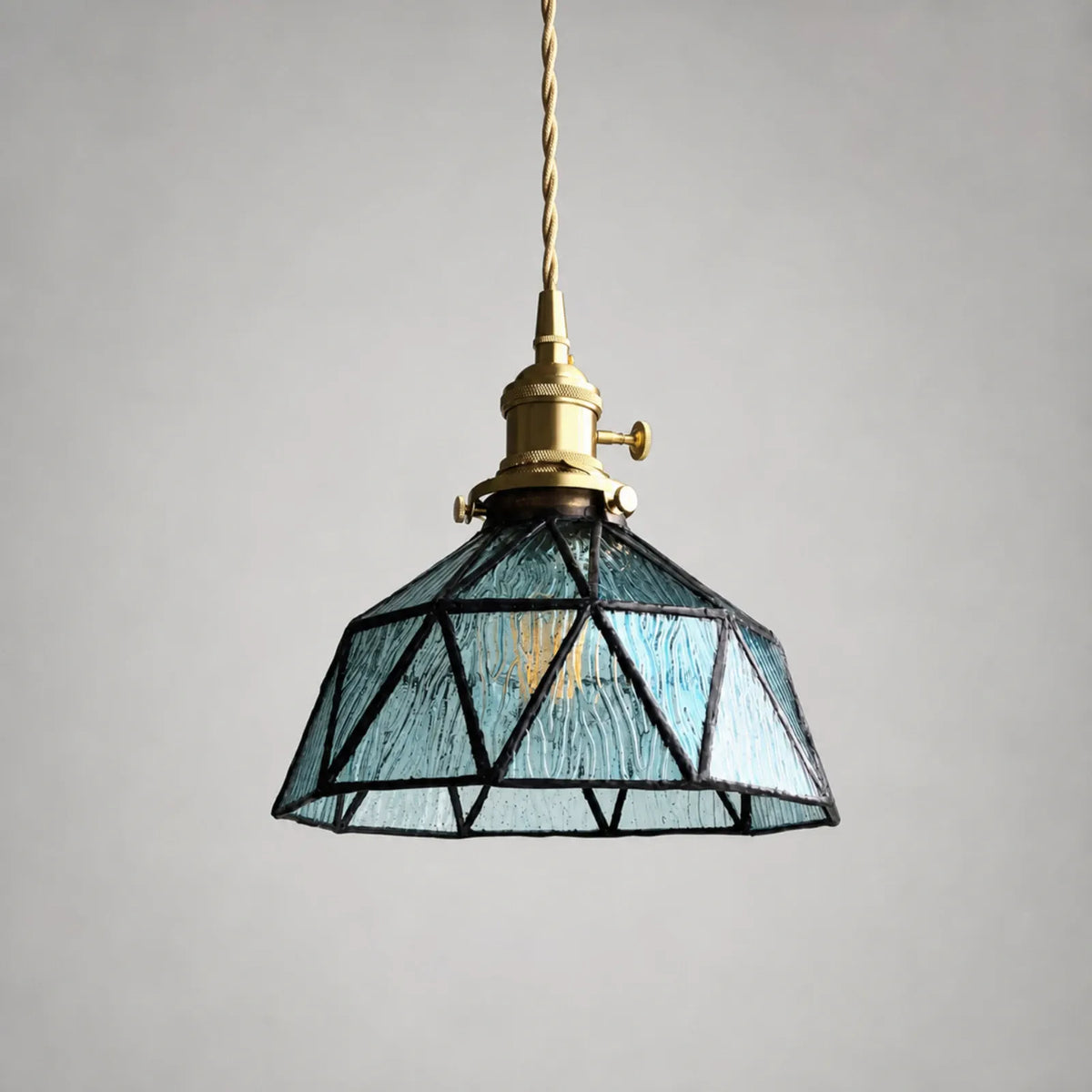 Blue Water-Ripple Glass Pendant Light