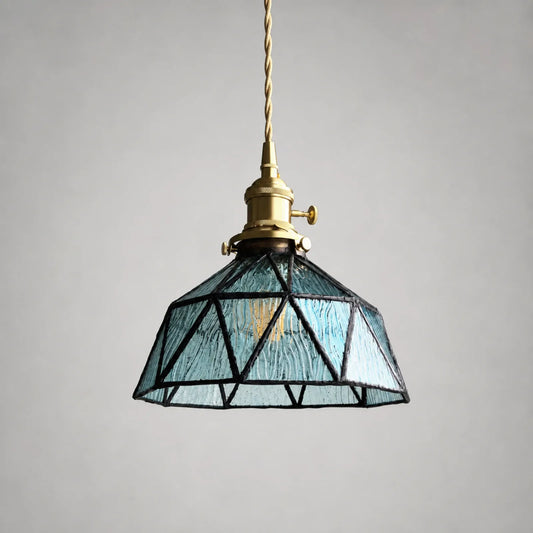 Blue Water-Ripple Glass Pendant Light