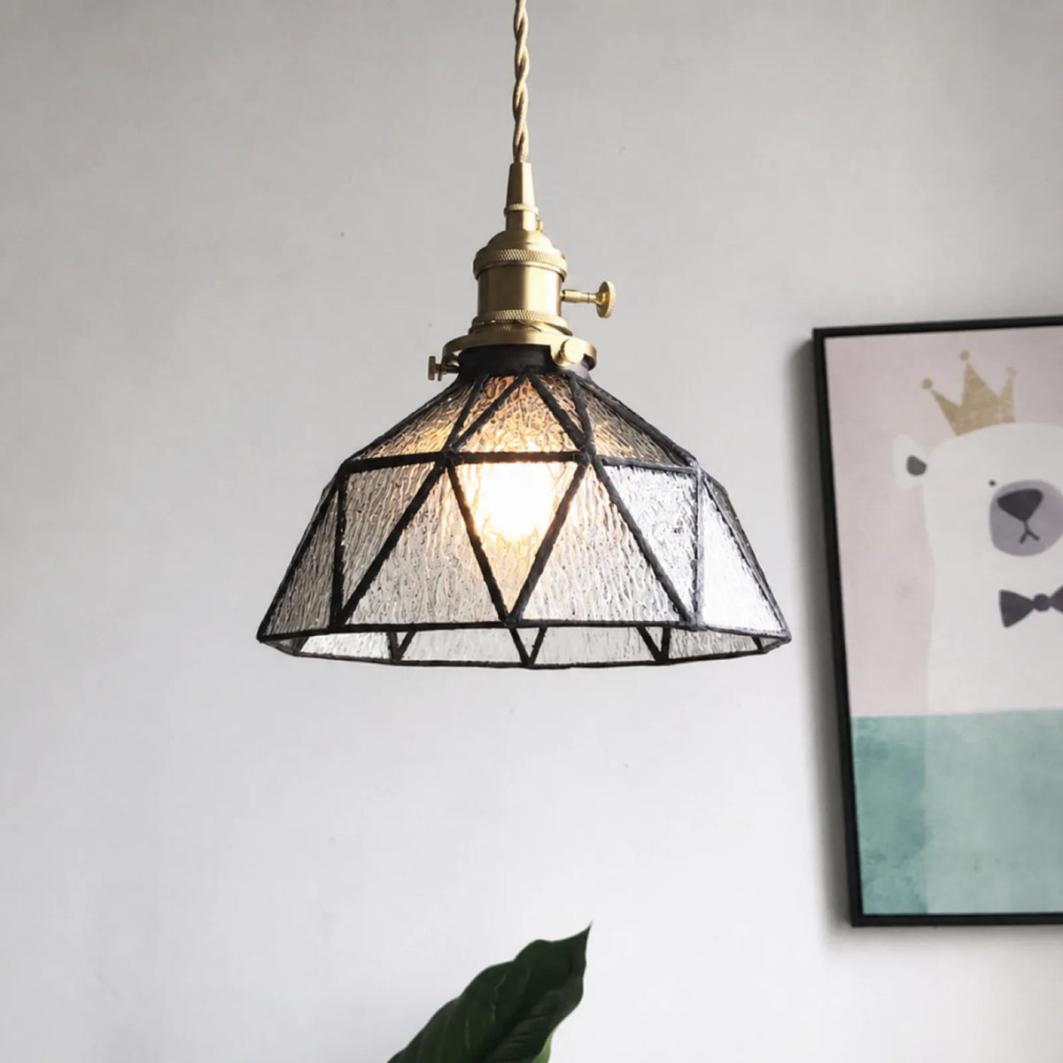 Clear Water-Ripple Glass Pendant Light