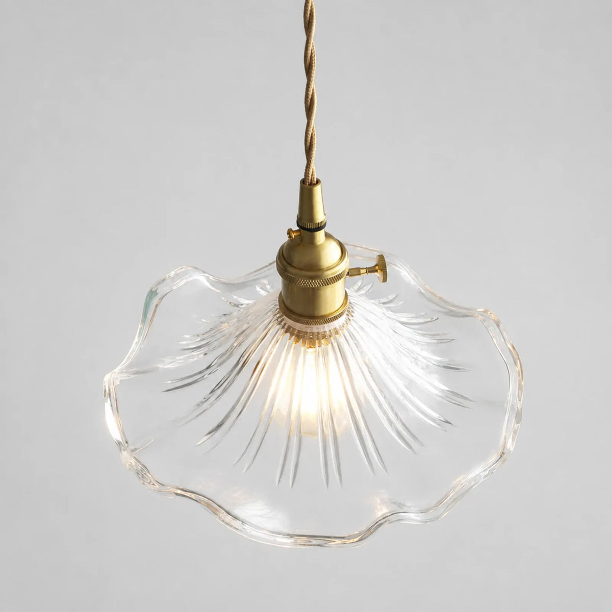Clear Trumpet Flower Glass Pendant Light