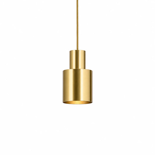 Electroplated Brass Cylinder Pendant Light