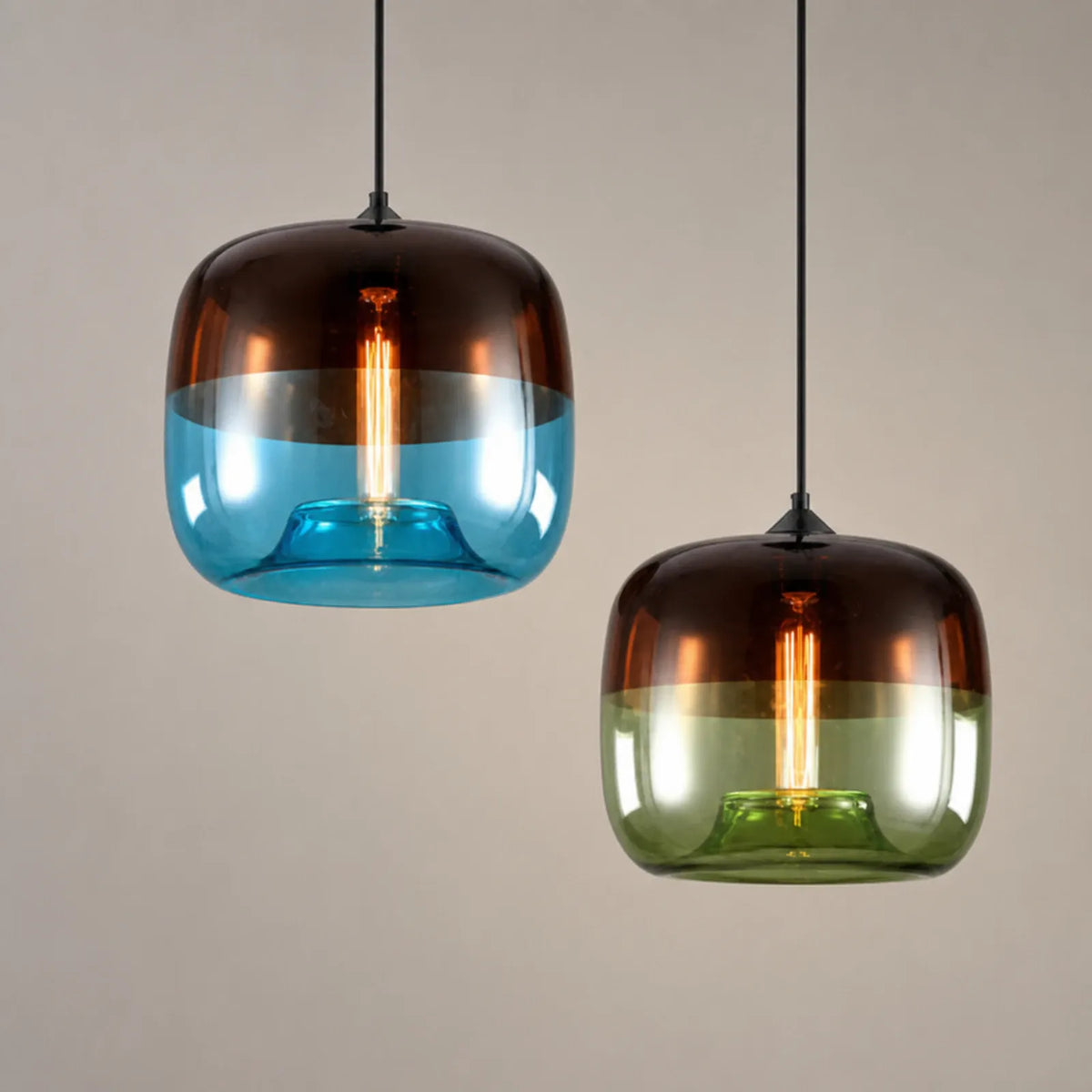 Two-Tone Gradient Glass Pendant Light