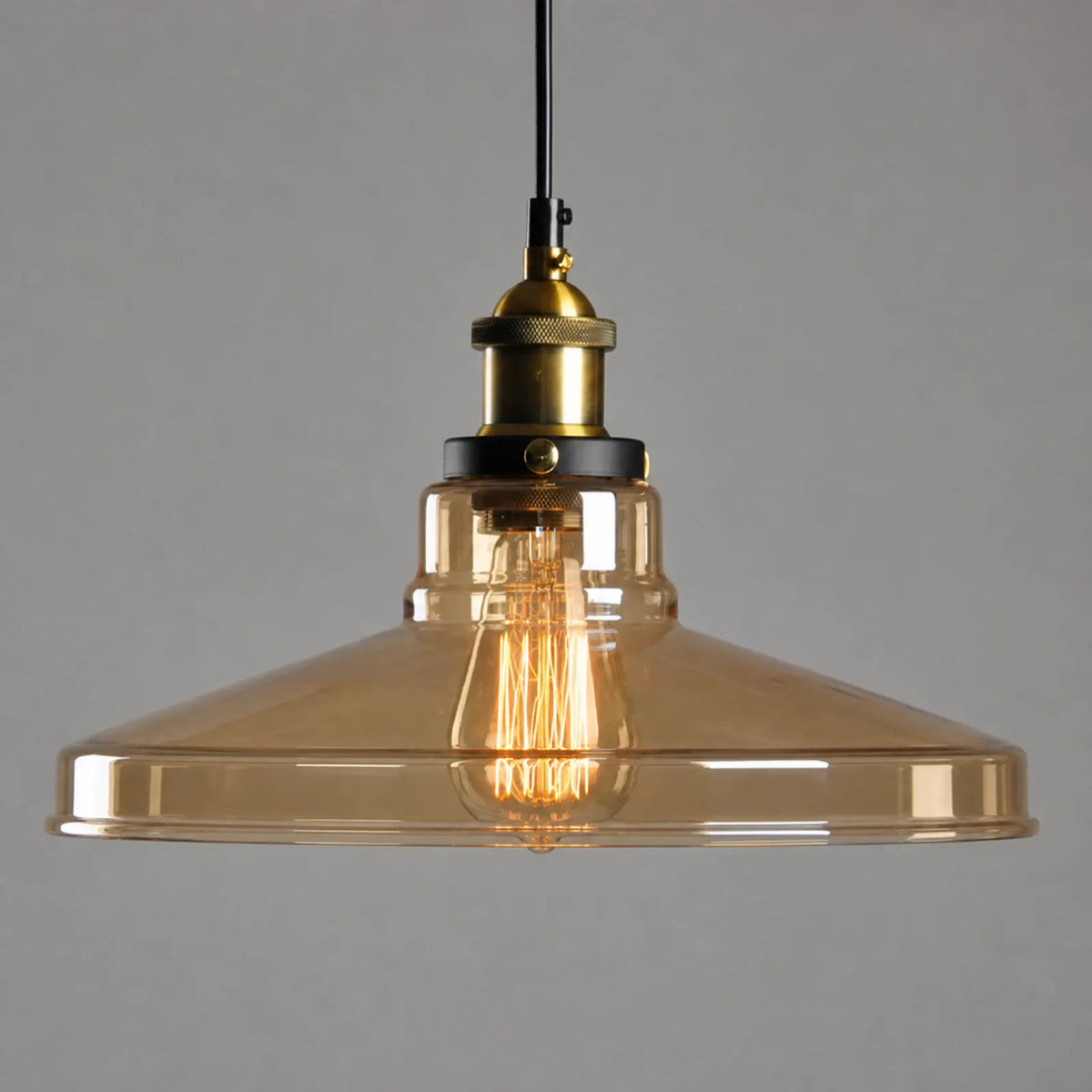 Wide-Mouth Clear Glass Pendant Light