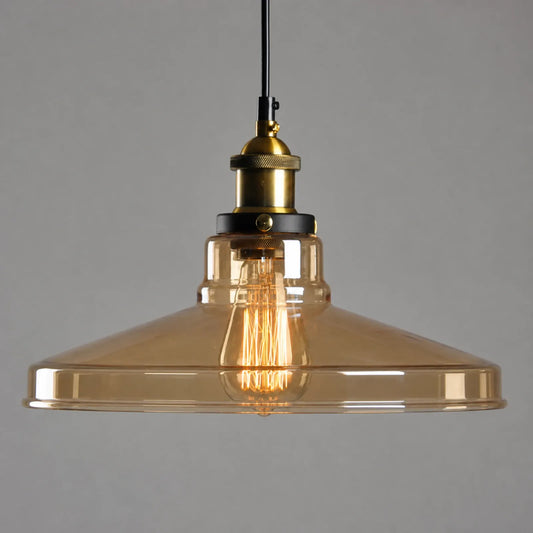 Wide-Mouth Clear Glass Pendant Light