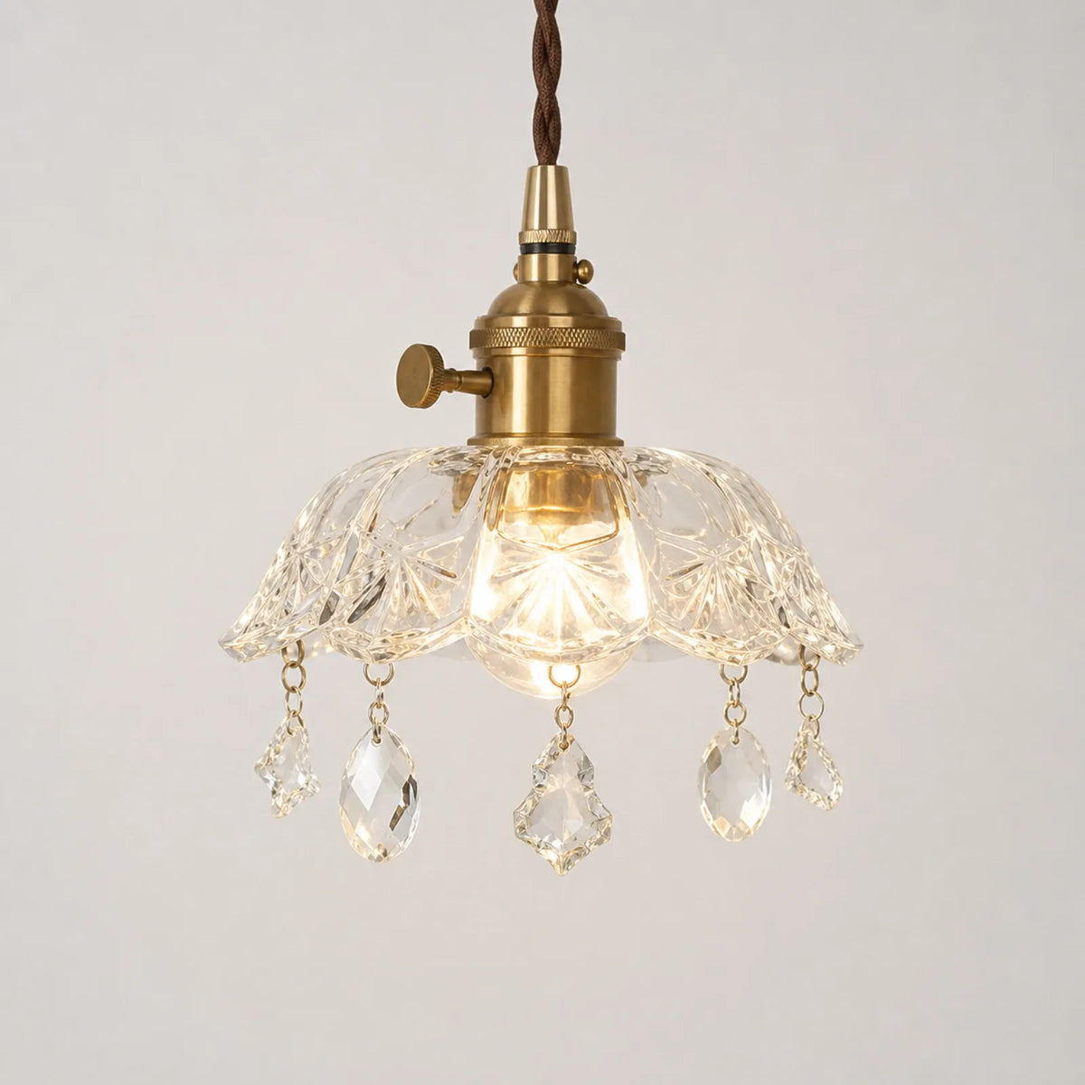 20cm Crown Glass Pendant Light