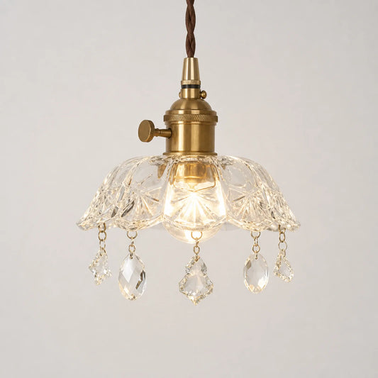 20cm Crown Glass Pendant Light