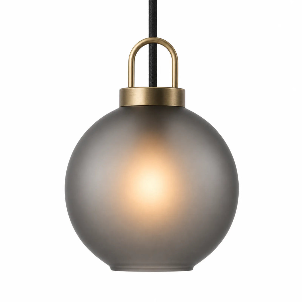 Clear and Frosted Smoke Glass Pendant Light, Multiple Sizes