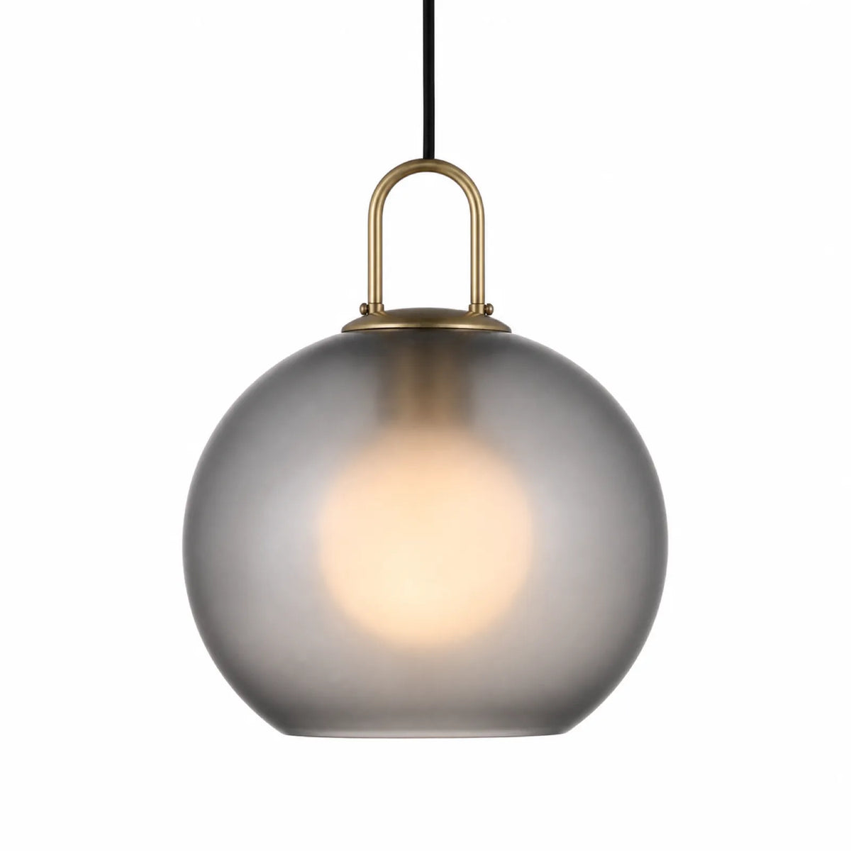 Clear and Frosted Smoke Glass Pendant Light, Multiple Sizes