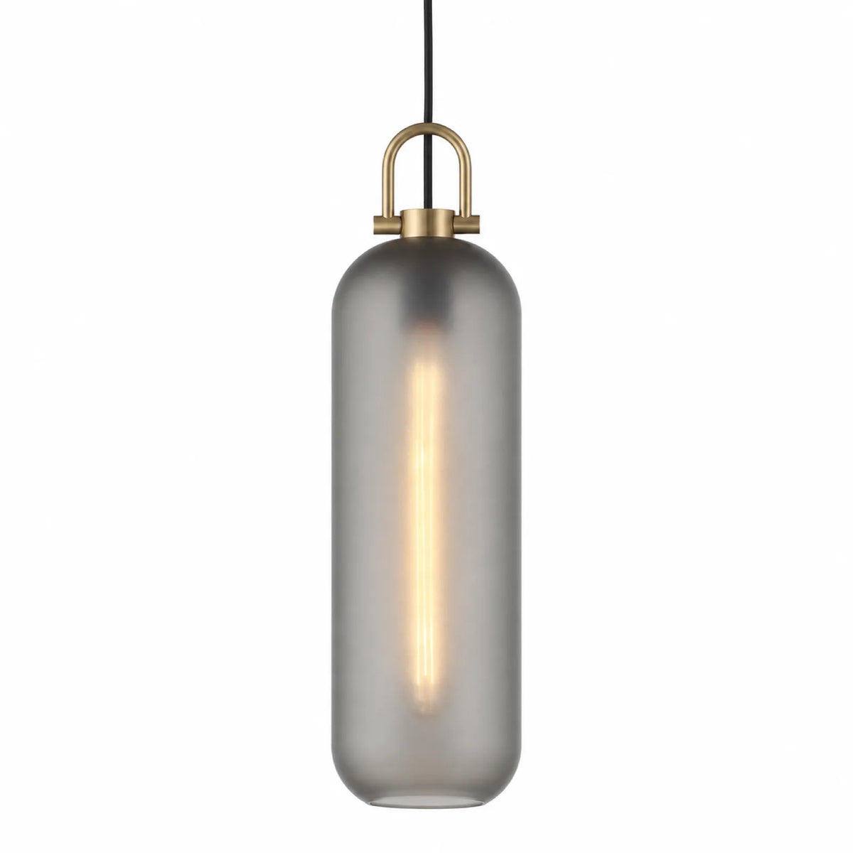 Clear and Frosted Smoke Glass Pendant Light, Multiple Sizes