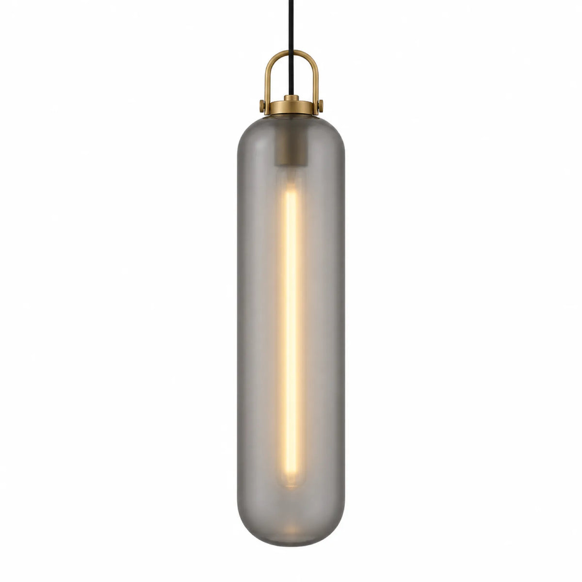 Clear and Frosted Smoke Glass Pendant Light, Multiple Sizes