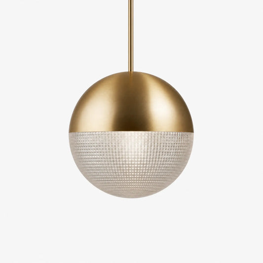 Small Style G Hemispherical Glass Pendant Light 20cm, Gold or Black Hardware