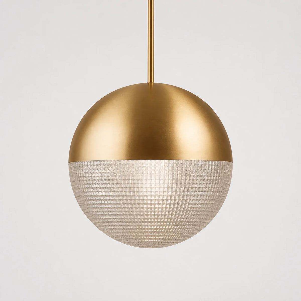 Large Style G Hemispherical Glass Pendant Light 30cm, Gold or Black Hardware