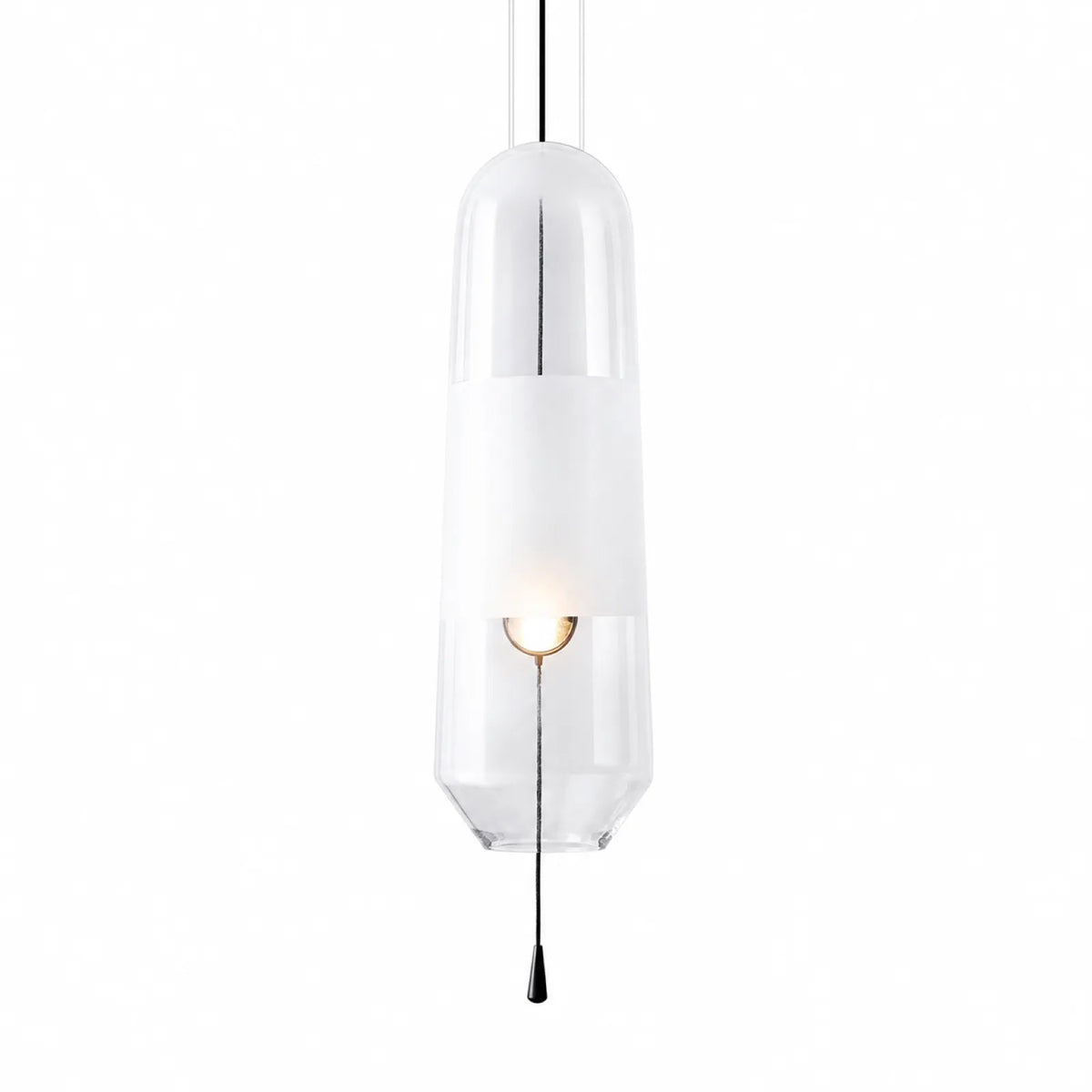 Cylindrical Capsule Glass Pendant Light, Style I, Three Colors