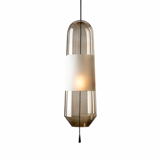 Cylindrical Capsule Glass Pendant Light, Style I, Three Colors