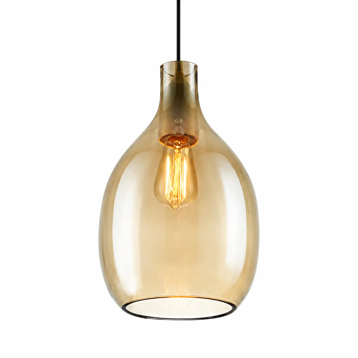 Flat-Mouth Waterdrop Glass Pendant Light 23x52cm, Two Colors