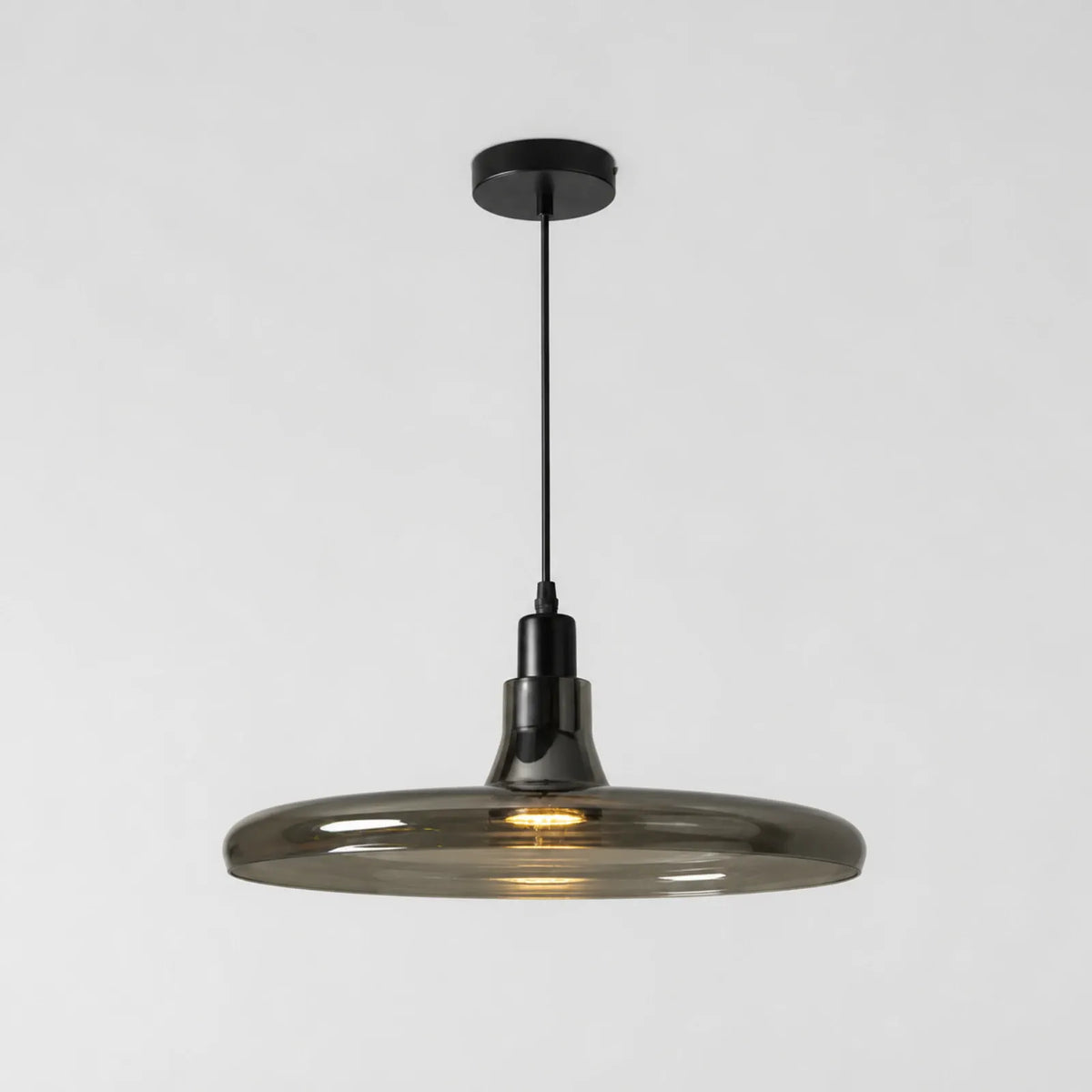 Black Metal Shade Glass Pendant Light, Multiple Sizes