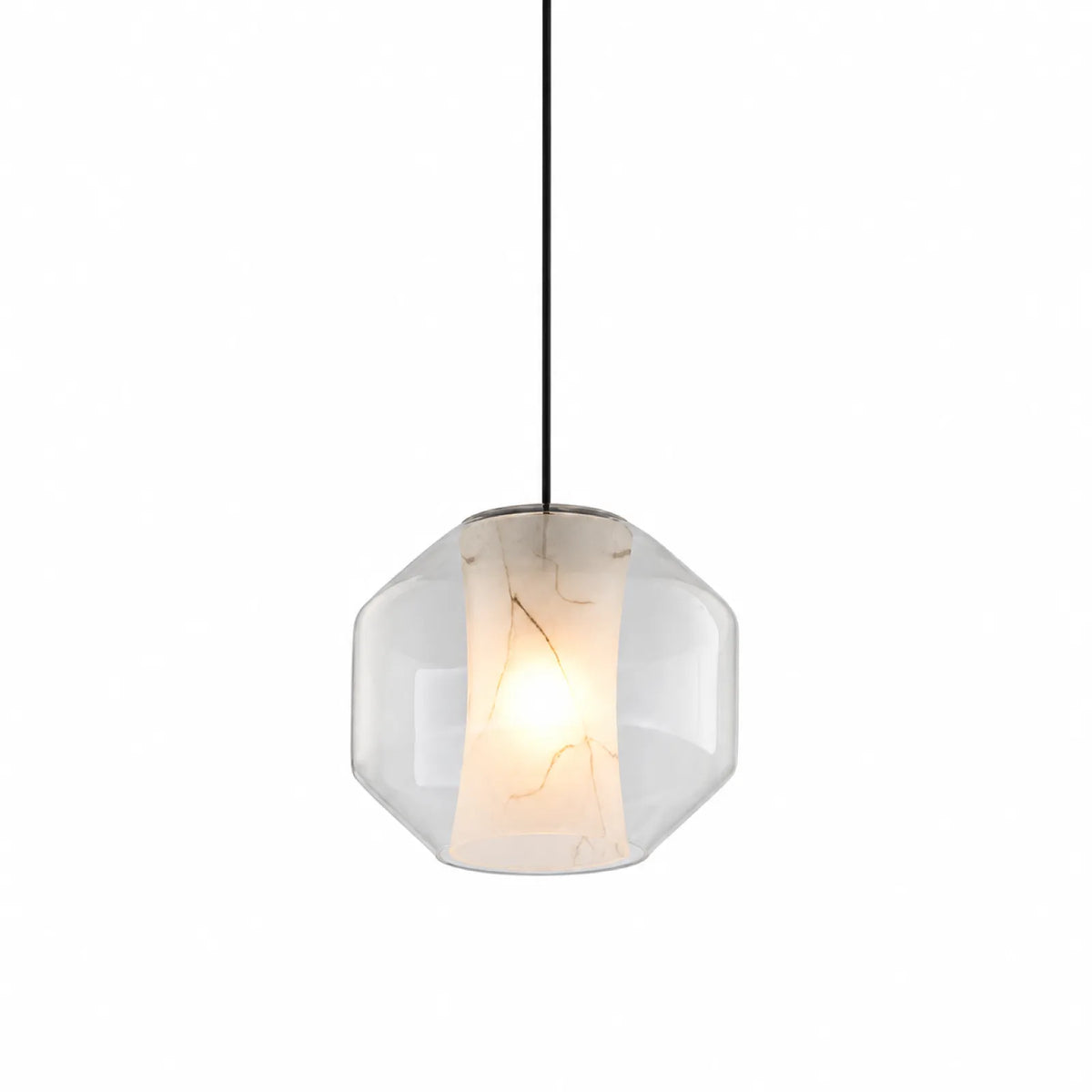 Clear Faceted Glass Pendant Light 25x20cm