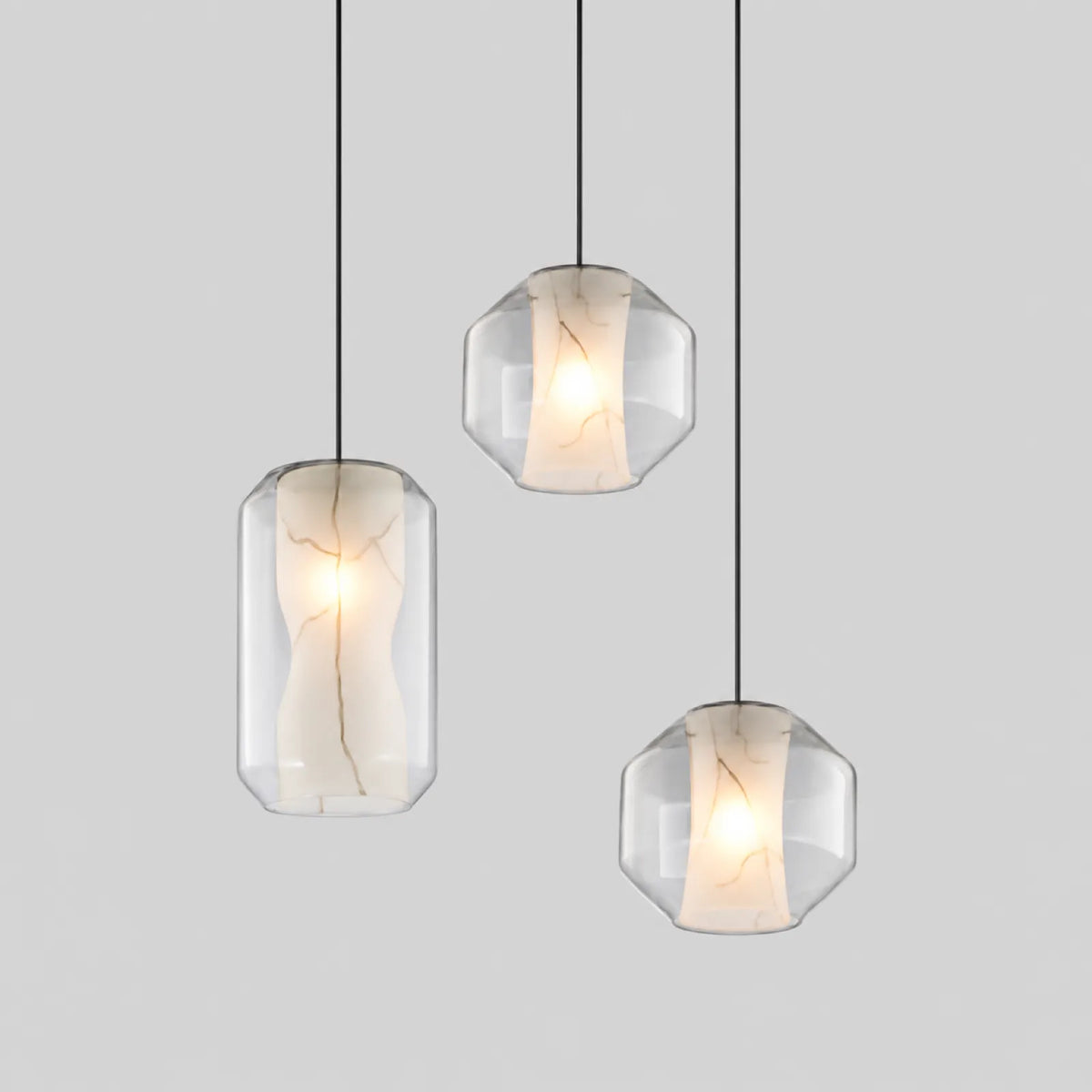 Clear Faceted Glass Pendant Light 25x20cm