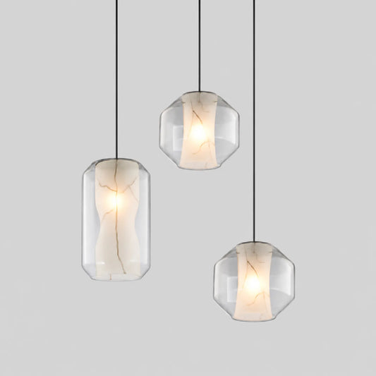Clear Faceted Glass Pendant Light 25x20cm