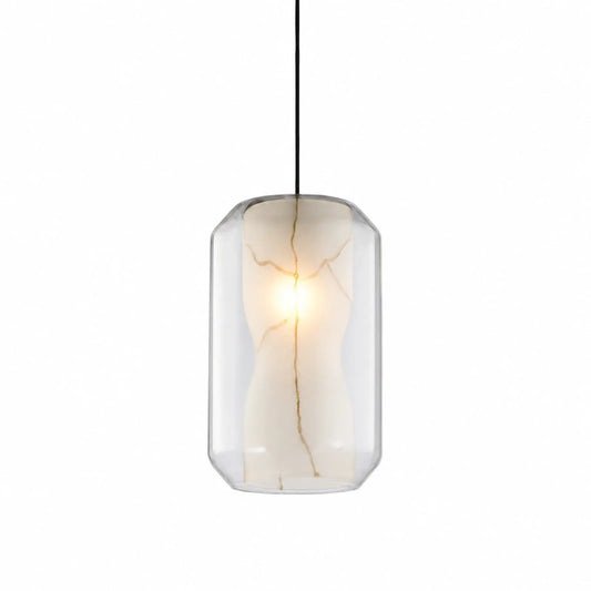 Clear Cylindrical Glass Pendant Light 20x33cm