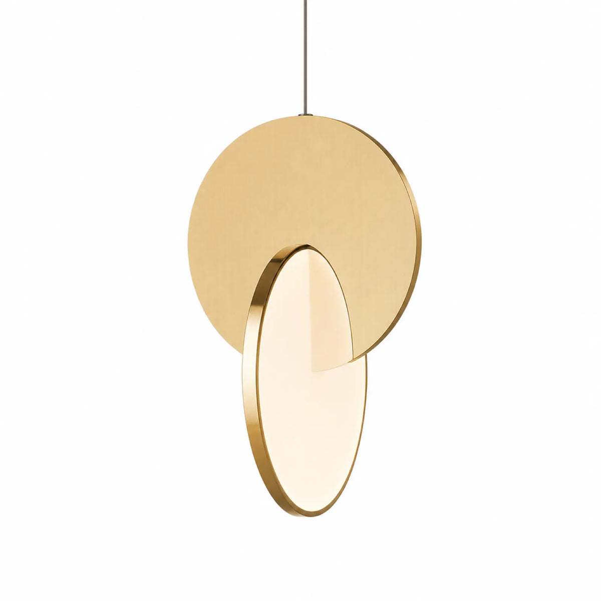 Large Double-Ring LED Pendant Light 25cm, Silver or Gold