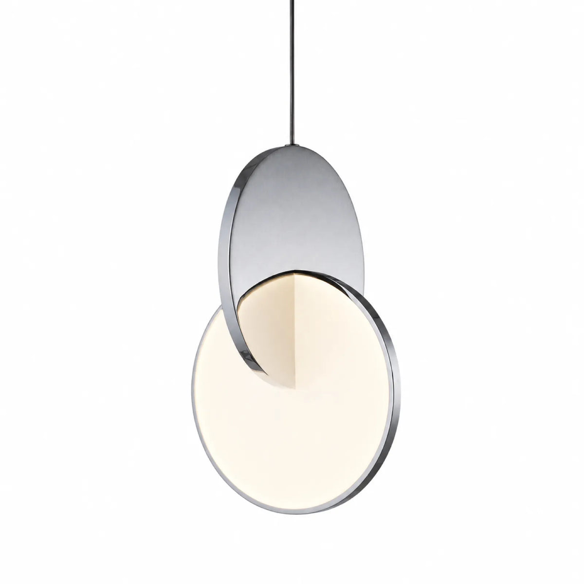 Large Double-Ring LED Pendant Light 25cm, Silver or Gold