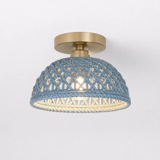 20cm Ceramic Lattice Ceiling Light, Blue or White