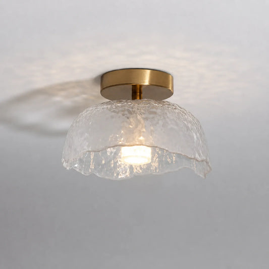 20cm Hammered Notched Glass Ceiling Light