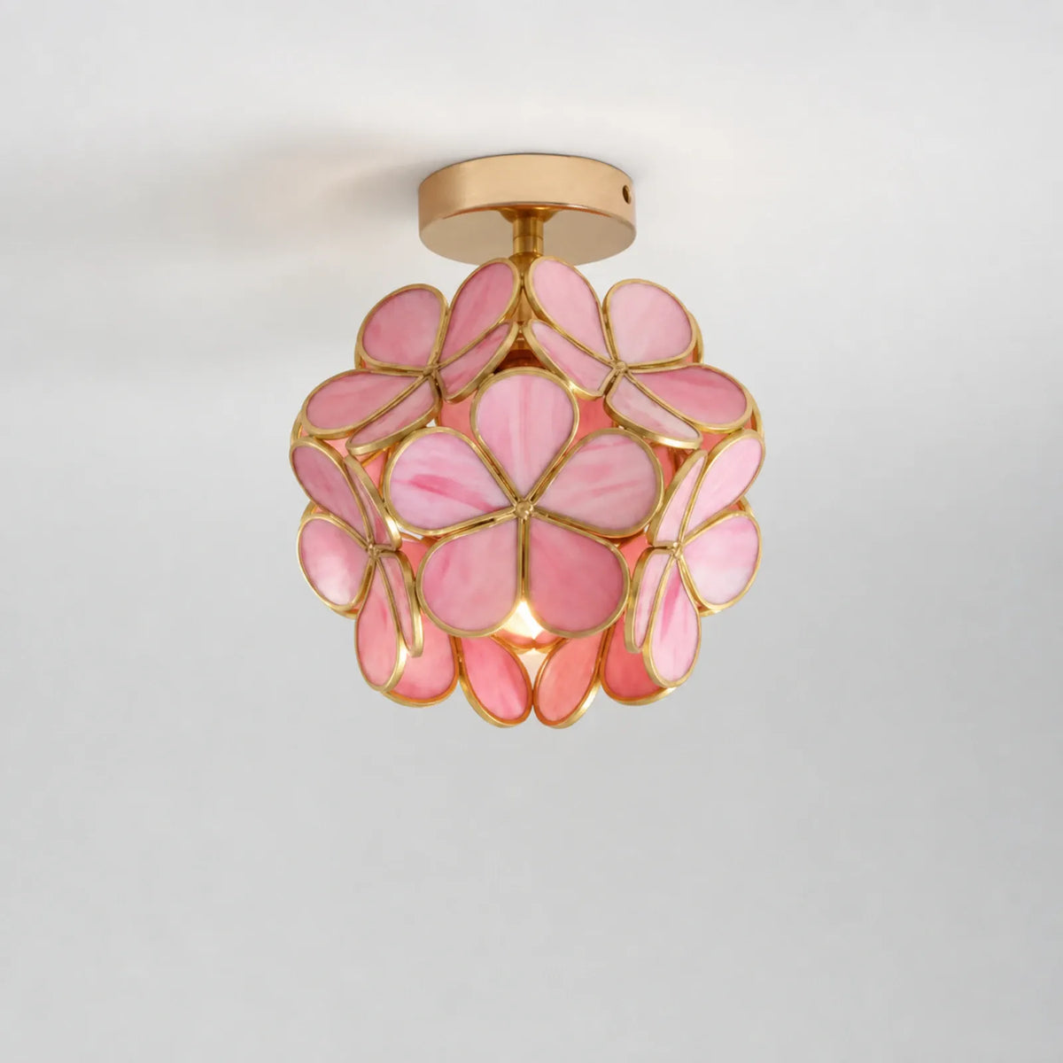 21cm Cherry Blossom Glass Ceiling Light, Pink or Clear