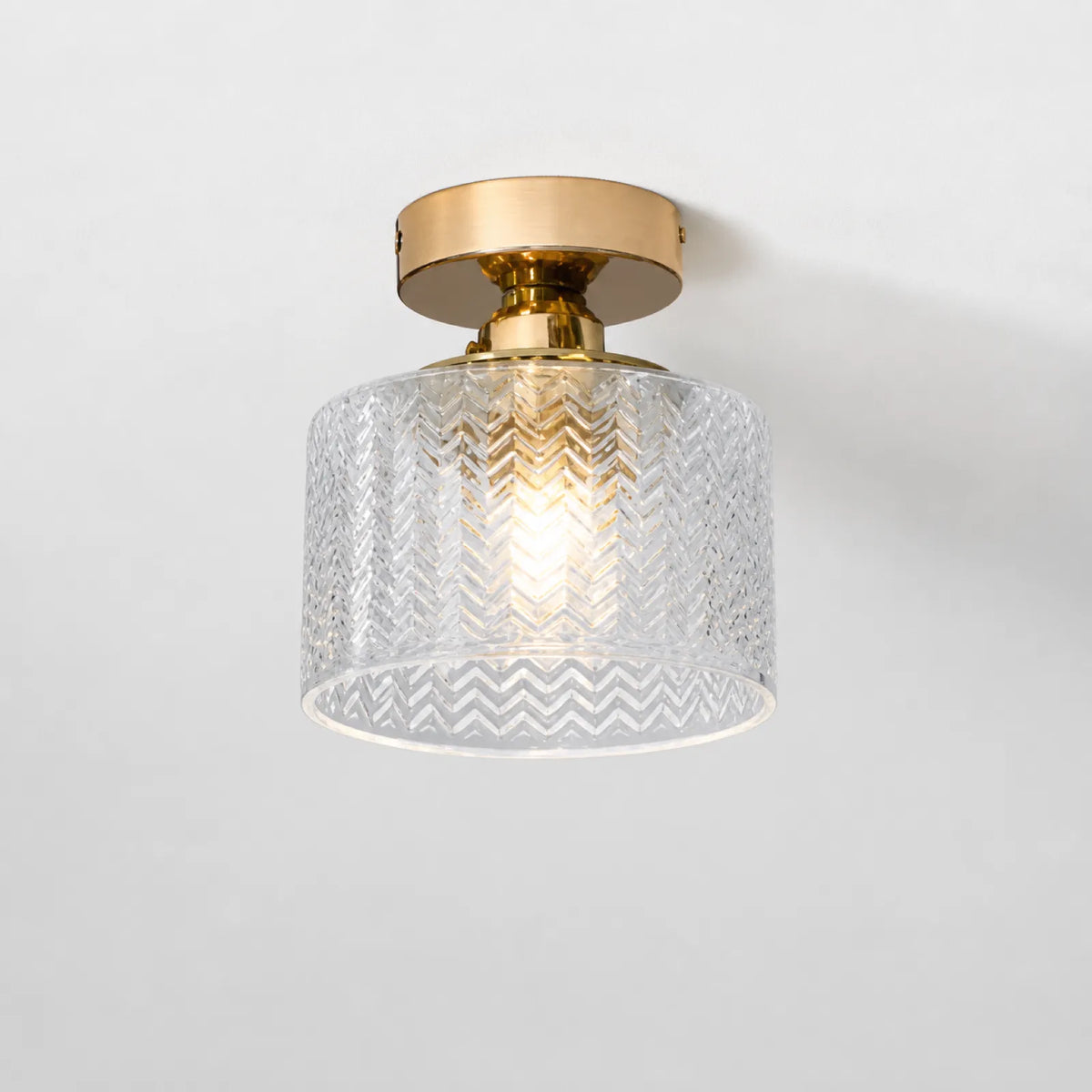 17cm Clear Wavy Glass Ceiling Light