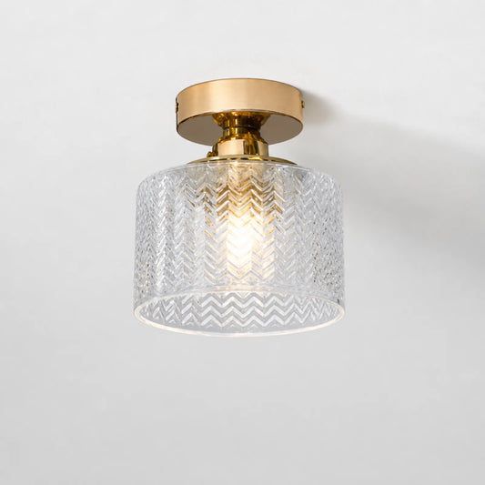 17cm Clear Wavy Glass Ceiling Light