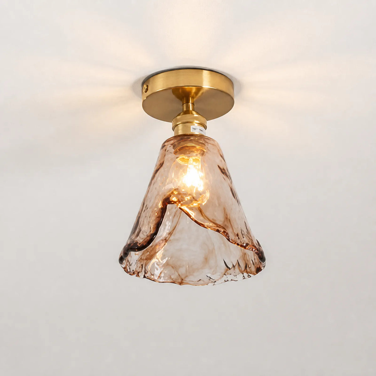 Gold Flush Mount Glass Ceiling Light, Styles A-F