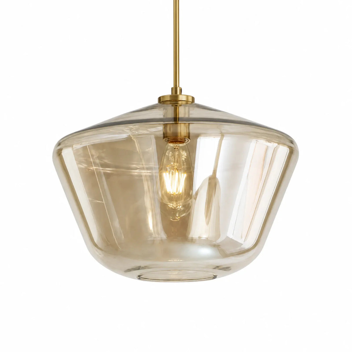 Gold Clear Glass Pendant Light, Three Sizes