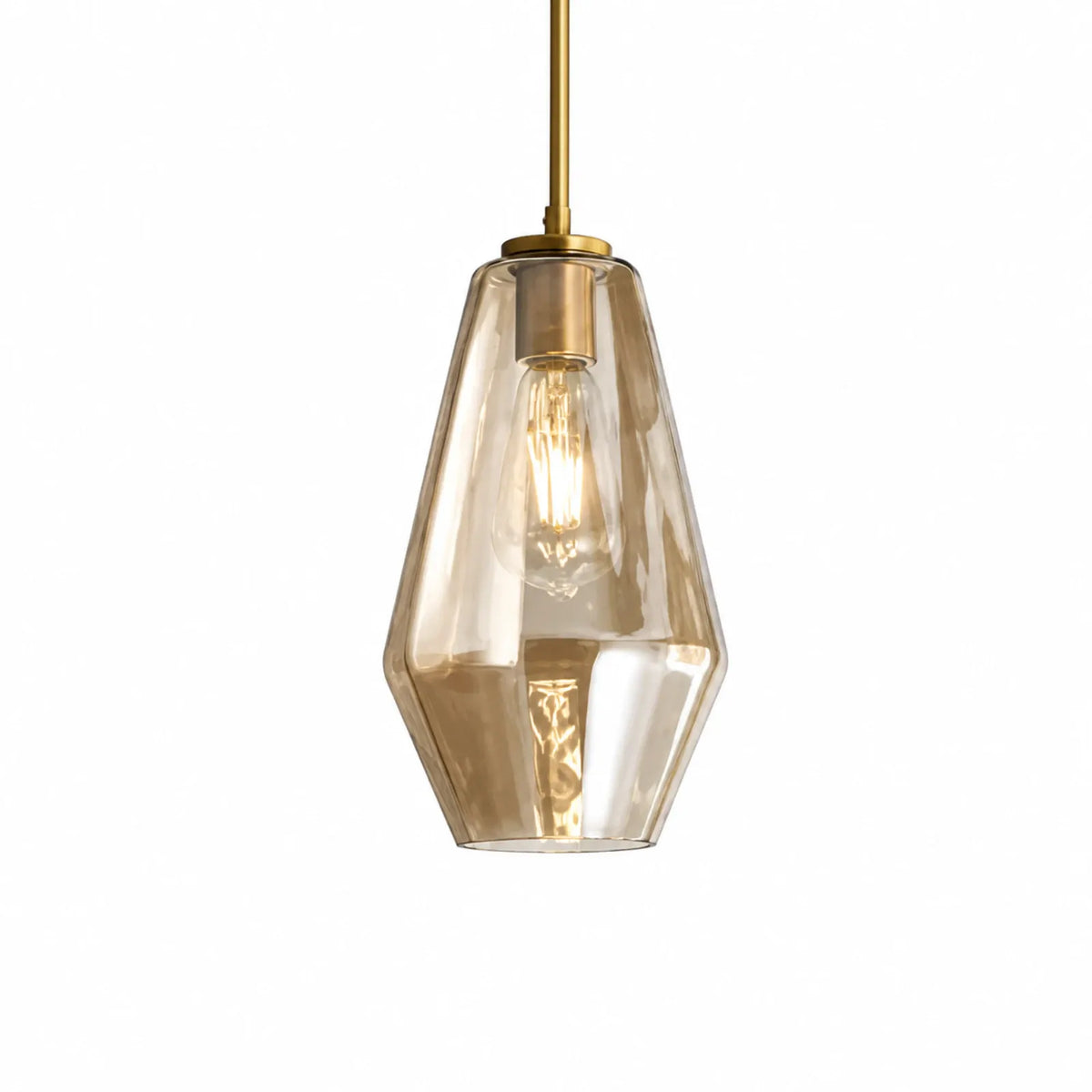 Gold Clear Glass Pendant Light, Three Sizes