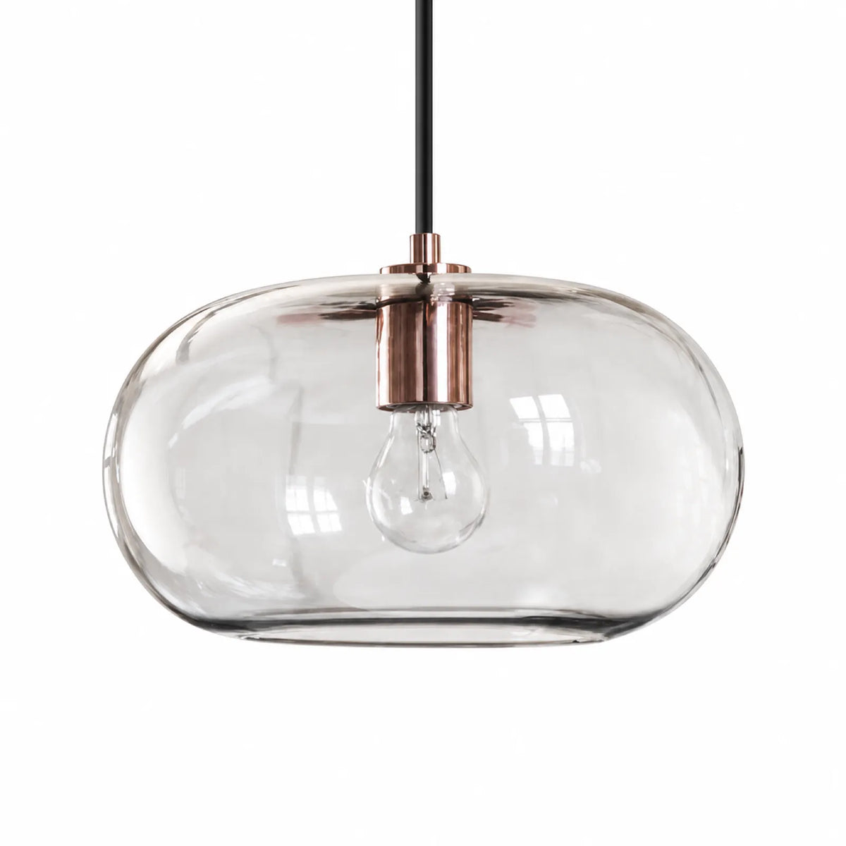 Oval Glass Pendant Light, 30*15cm