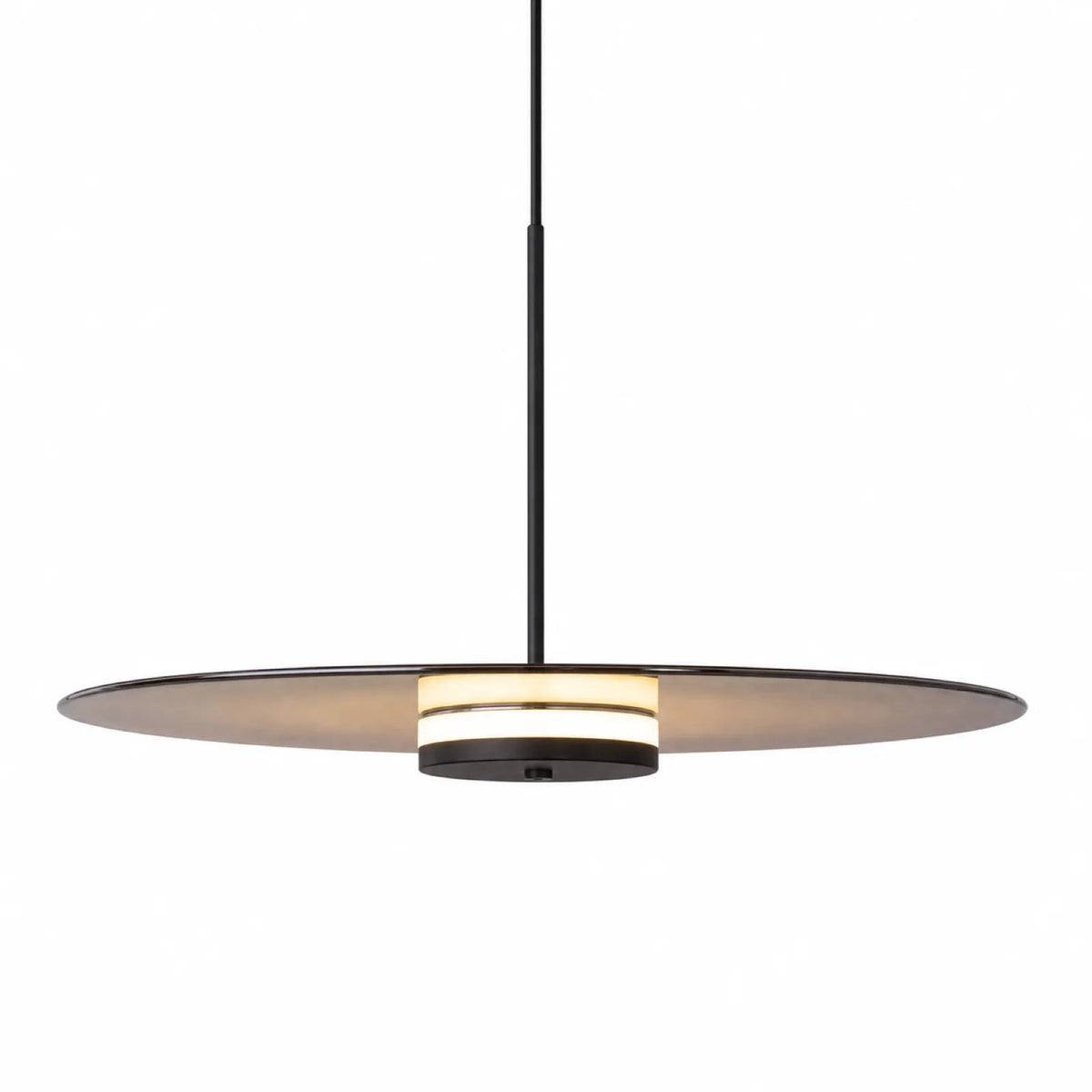 Amber Glass LED Ring Pendant Light