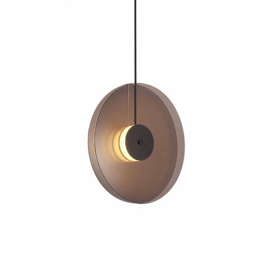 Amber Glass LED Ring Pendant Light