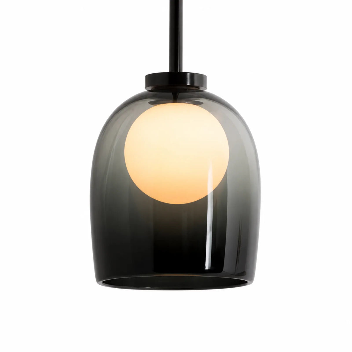 Gradient Smoke Gray Glass Globe Wall Light